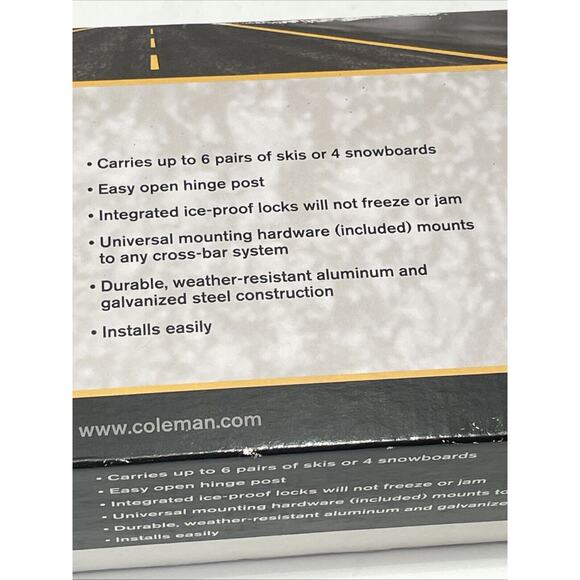 Coleman Rooftop Ski SnowBoard Ski Carrier New NIB Coleman Ski Rack 2224-739 - Picture 4 of 7